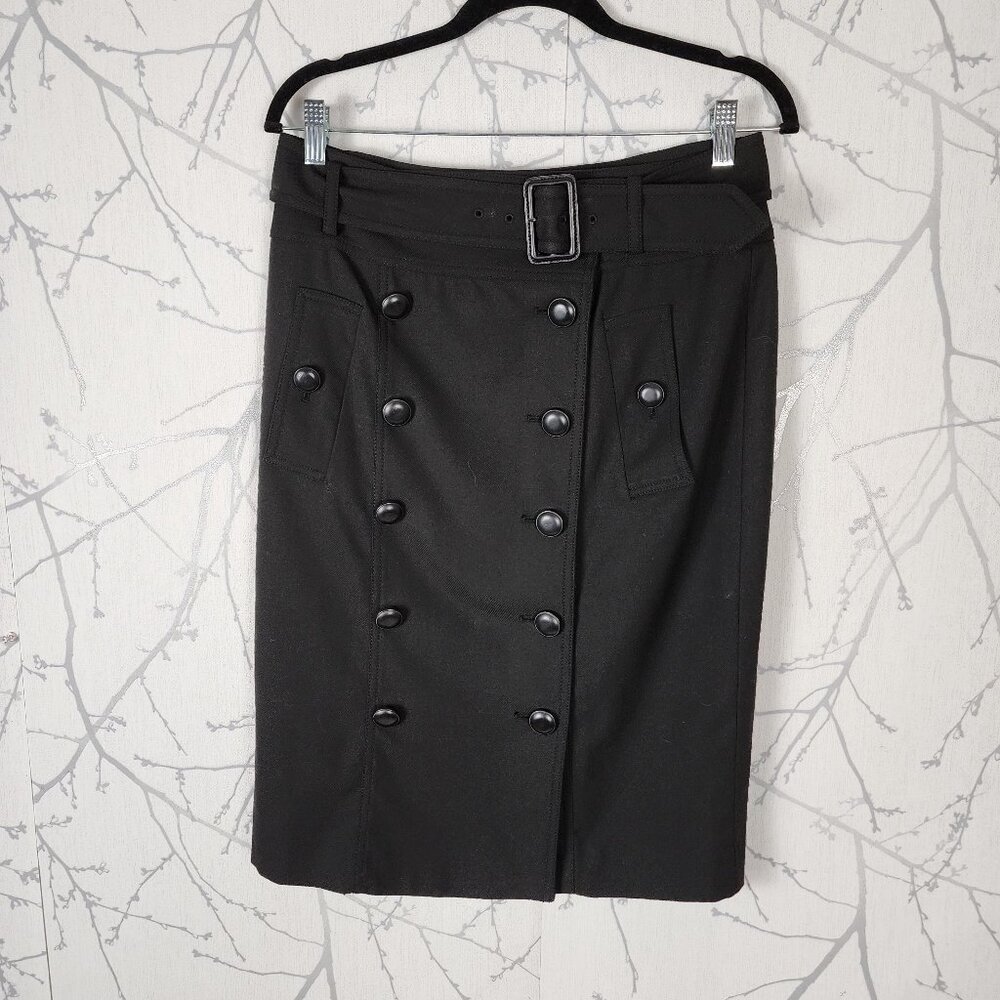 Etcetera Black Belted Double Breasted Pencil Skirt